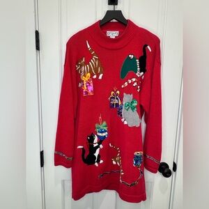 🐈‍⬛🎁 Vintage Christmas Cat Sweater 🎄🐈
